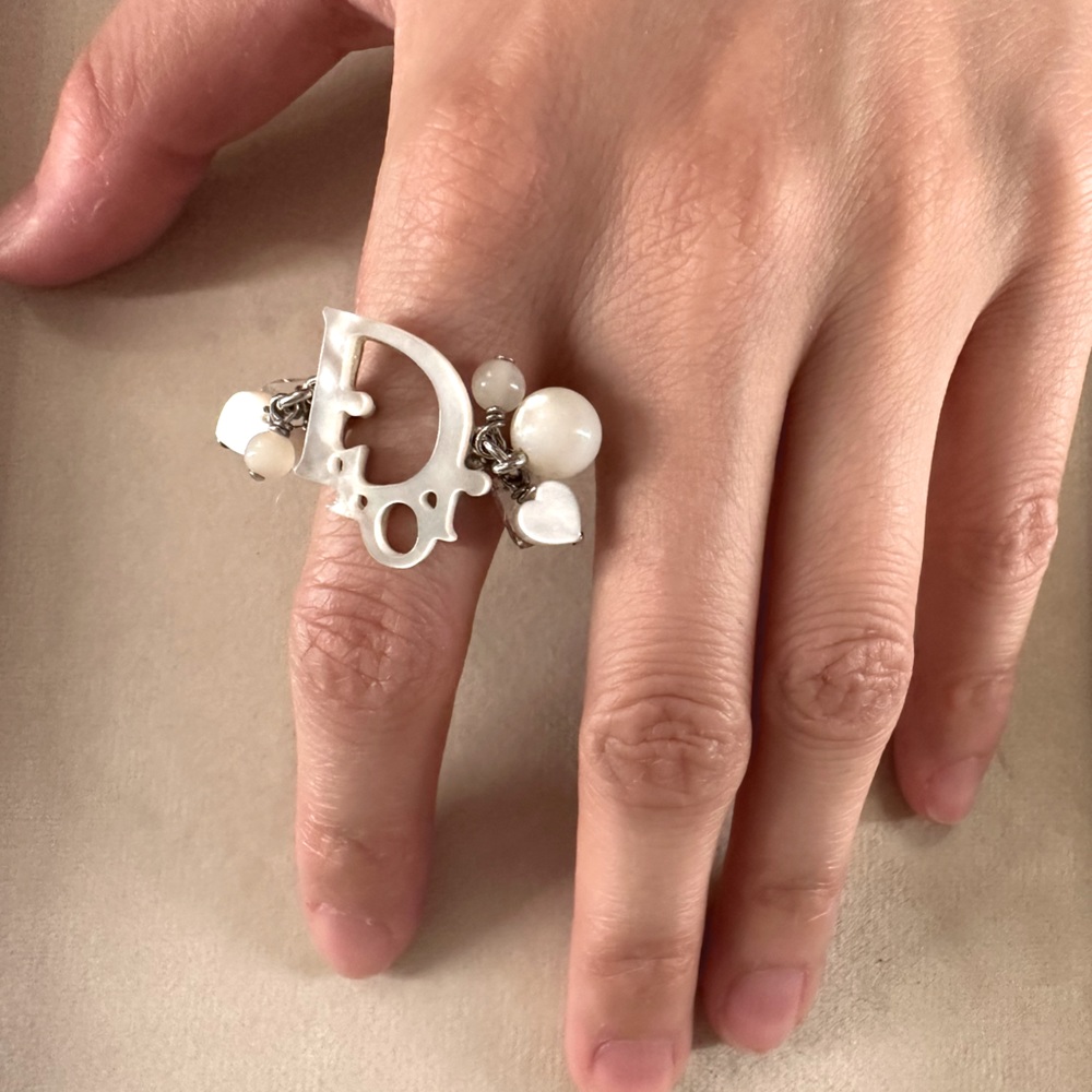 Authentic Dior Ring With Dangling Embellishment - image 1